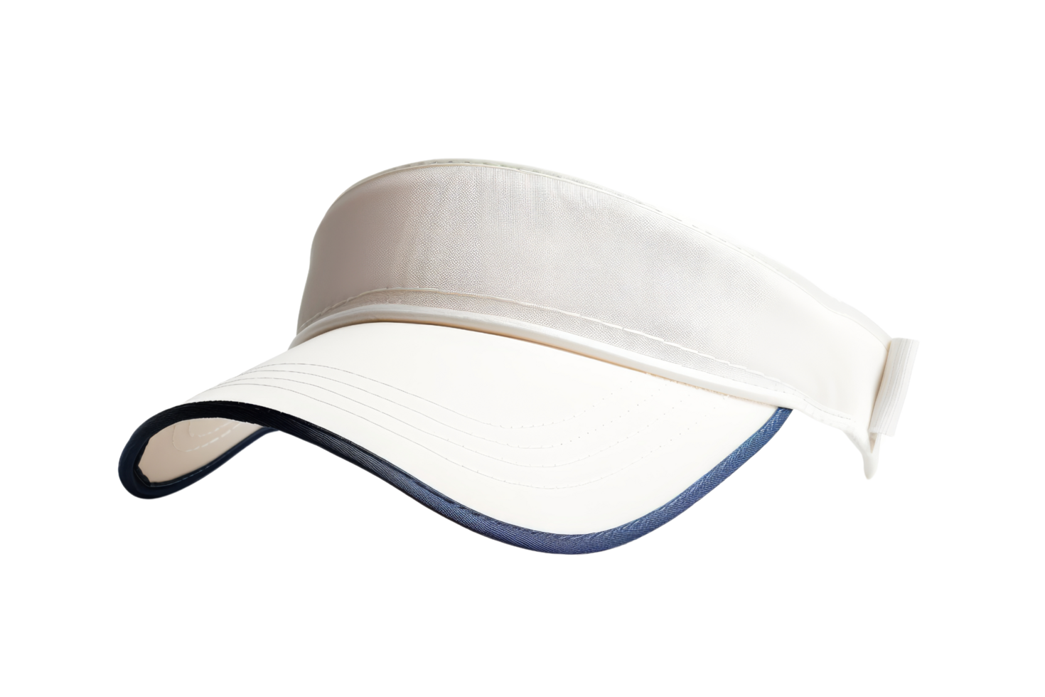 White Visor Cap with Blue Trim png