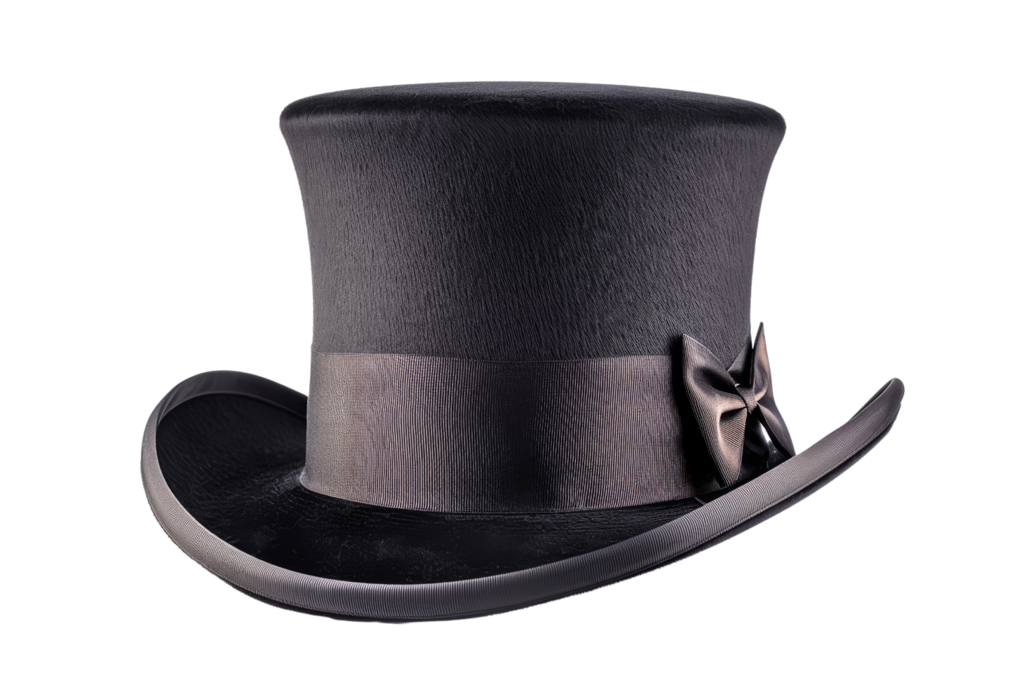 Black Top Hat with Bow png