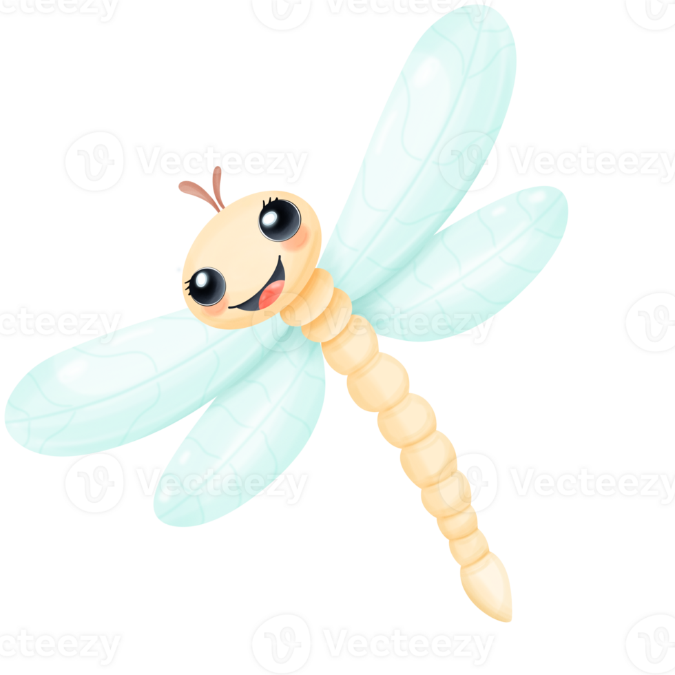 cartoon smile dragonfly png