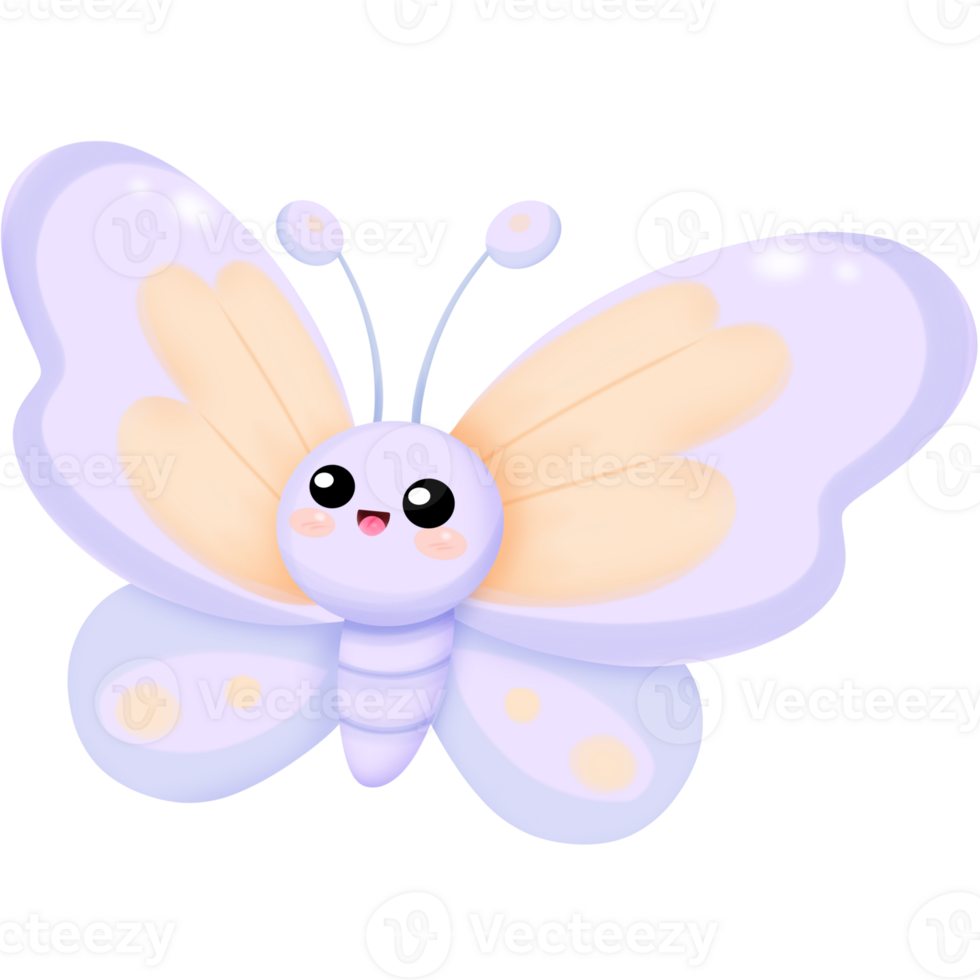 purple cartoon butterfly png