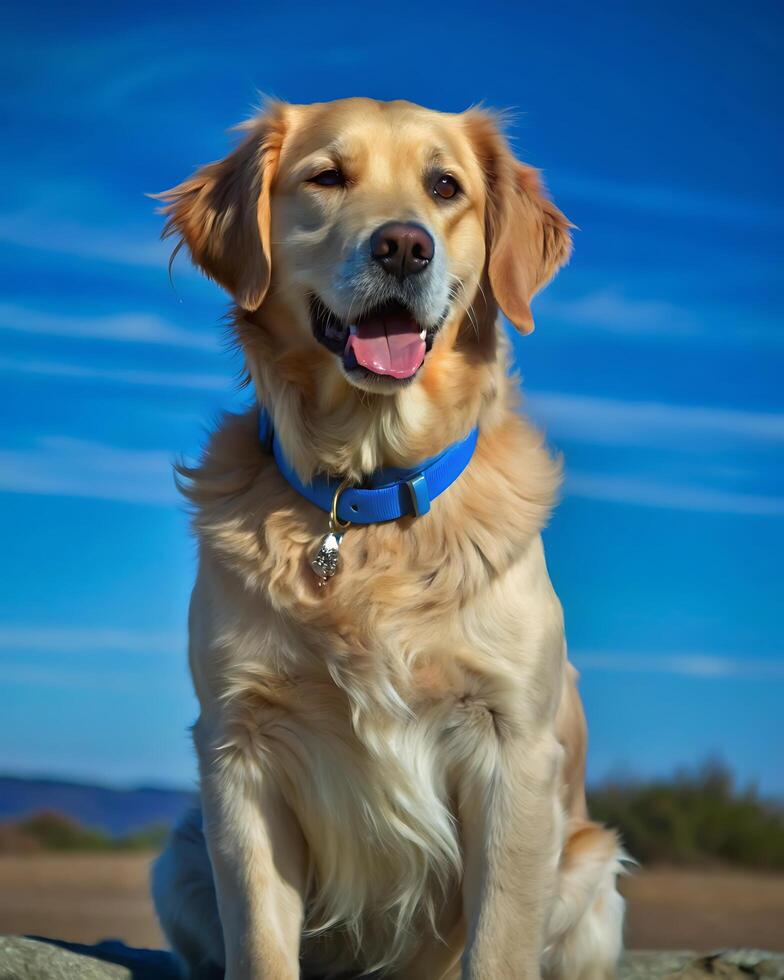 Adorable Golden Retriever at Outdoor photo