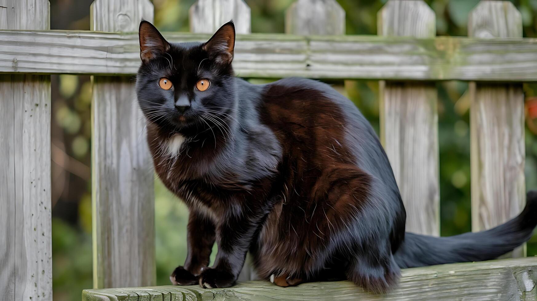A Black Cat With Orange Eyes photo
