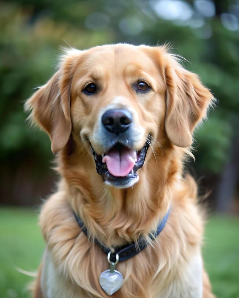 Adorable Golden Retriever at Outdoor photo
