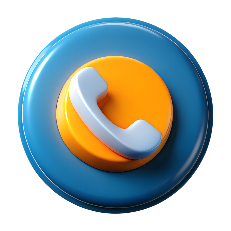 3D phone icon on transparant background png