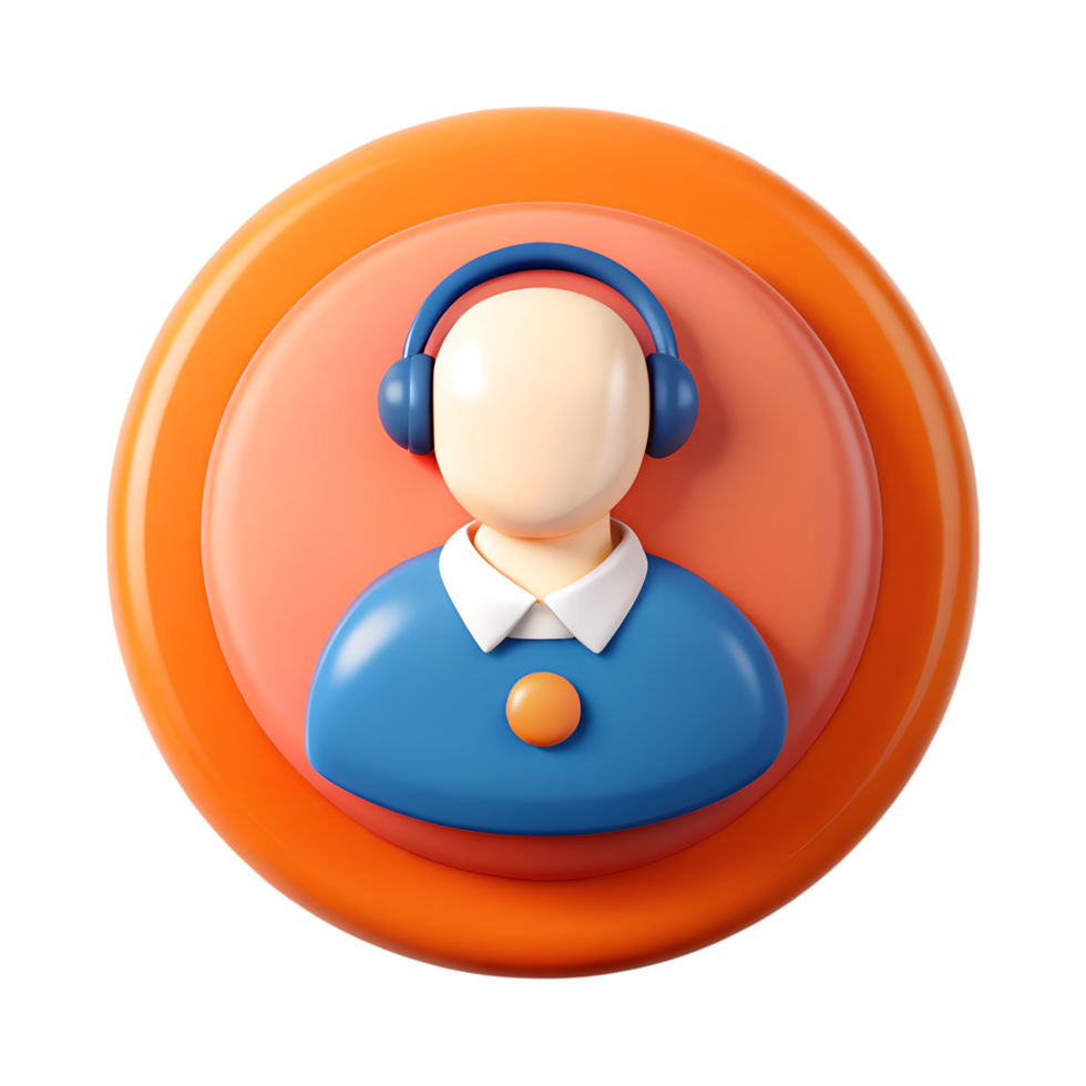 3D support icon on transparant background png