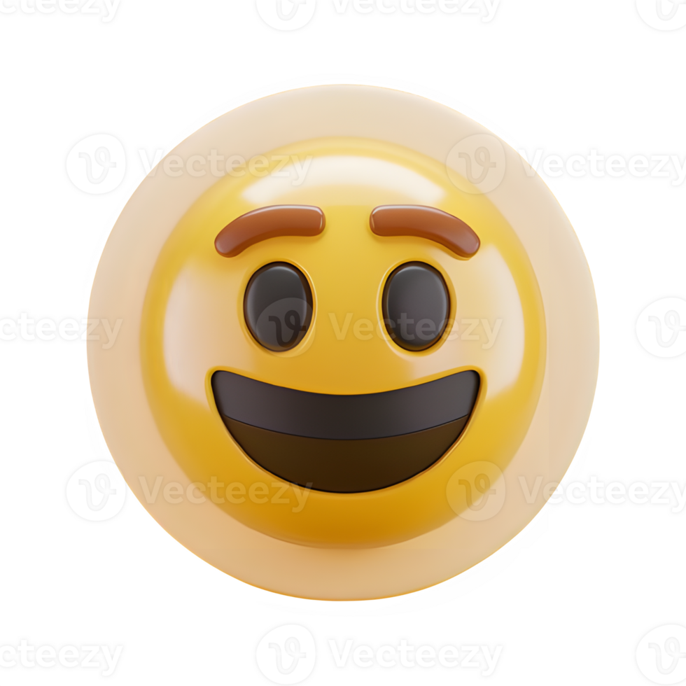 3d happy emoji icon. Realistic 3d high quality isolated render png