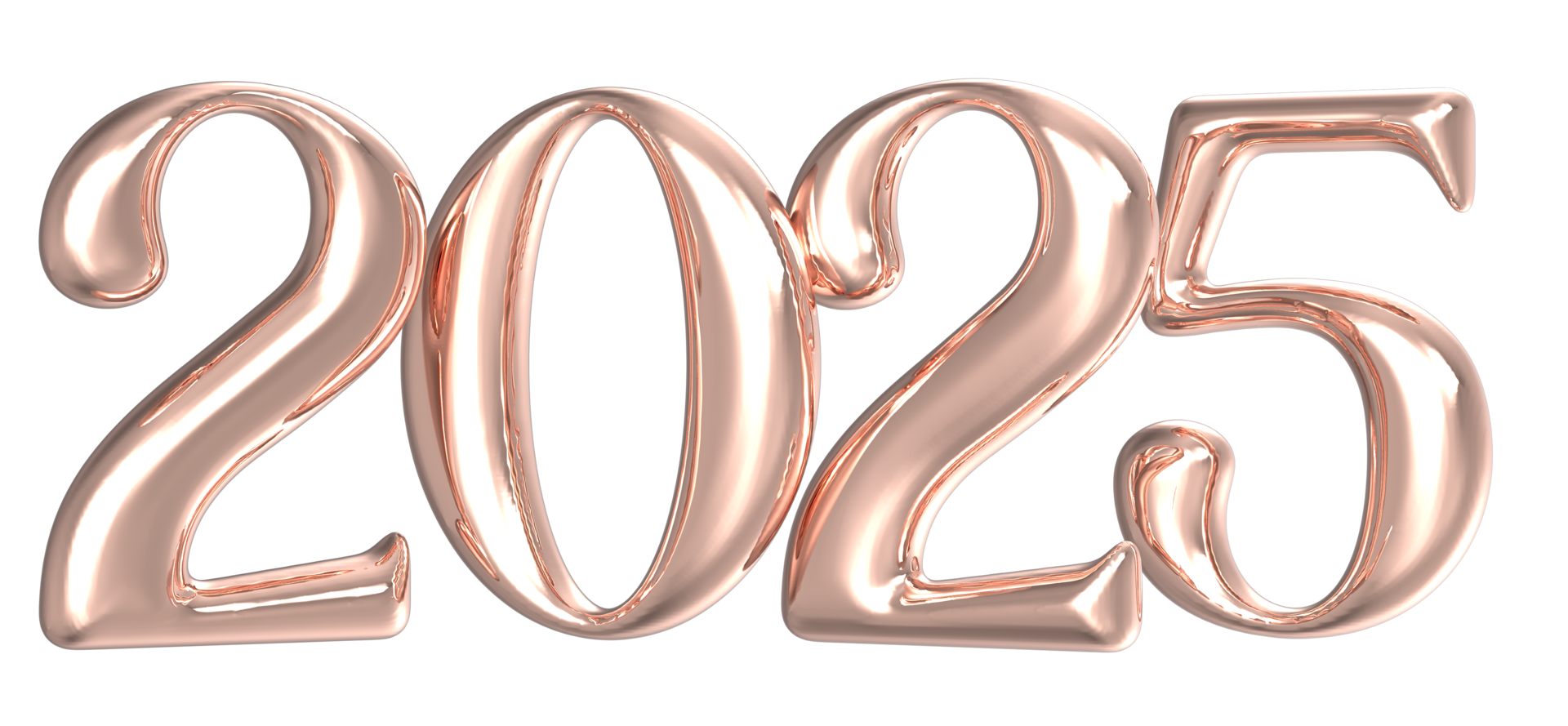 happy new year Number 2025 png