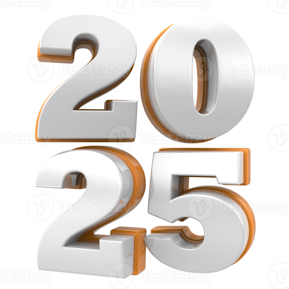 new year 2025 3d number png