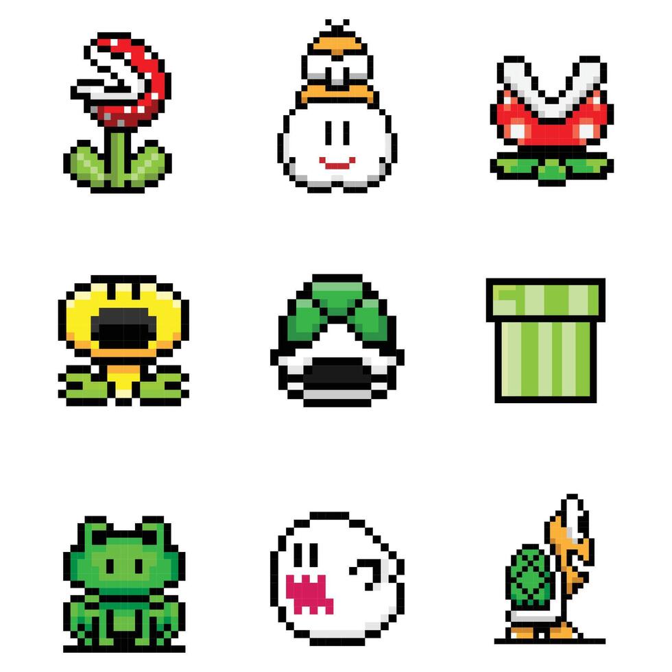 The Illustration of Enemy Game Retro Pixel vector