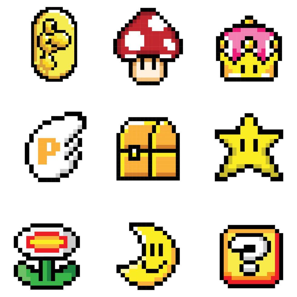 The Illustration of Treasure Game Power Up Pixel vector