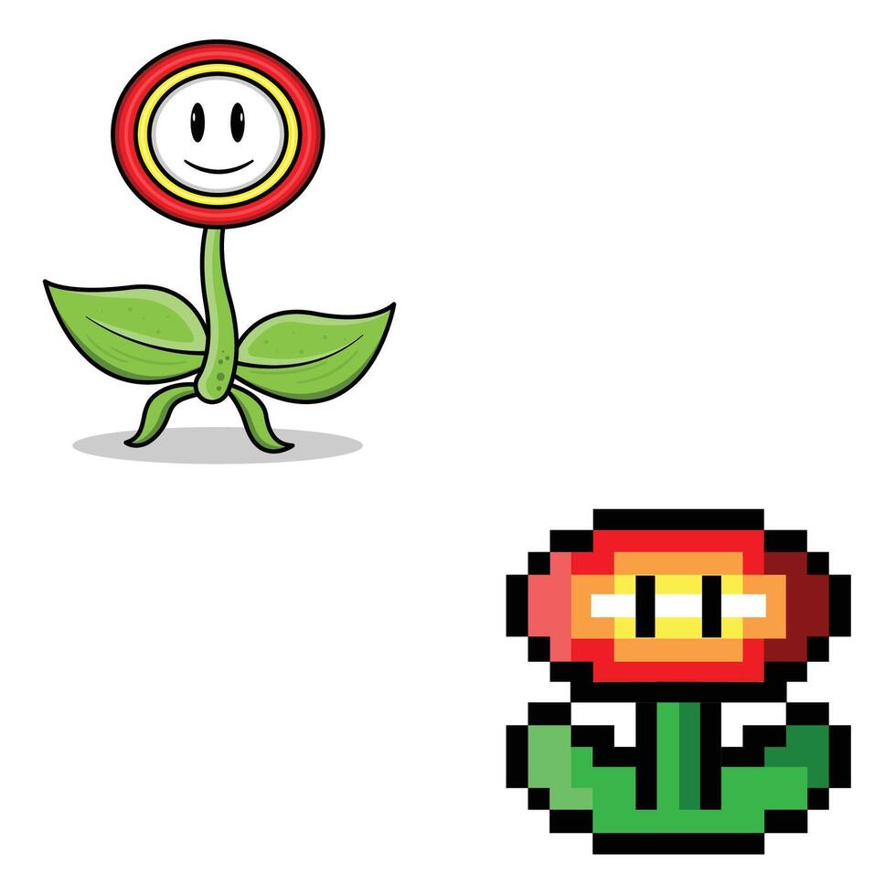 The Illustration of Power Up Flower Game vector