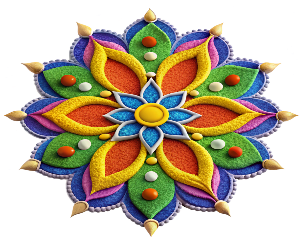 Vivid Colorful Rangoli for Special Occasions png