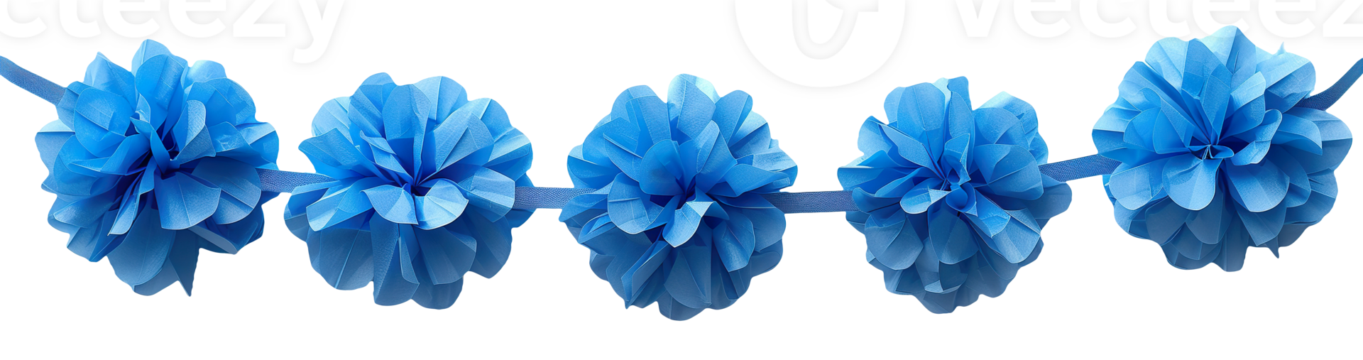 Stylish garland with blue elements on transparent background. Can be used as divider, footer or header. Happy Birthday design element. Festoon. It s a boy png