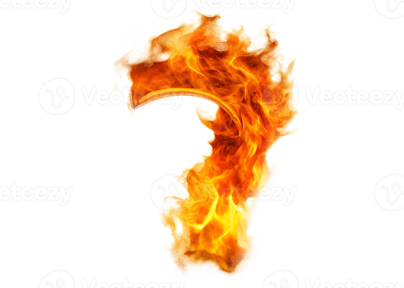 7 Fire Digit Numbers Illustration. Fiery numbers 0, 1 to 9, Fire Effect Numbers for Festival Anniversary Decoration on transparent background png