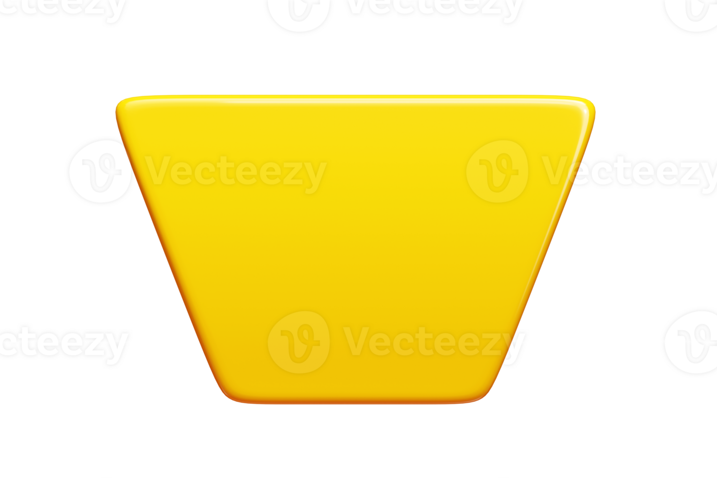 Yellow glossy rectangular text banner. 3d render illustration png