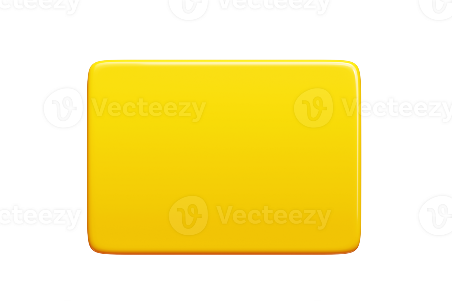 Yellow glossy rectangular text banner. 3d render illustration png