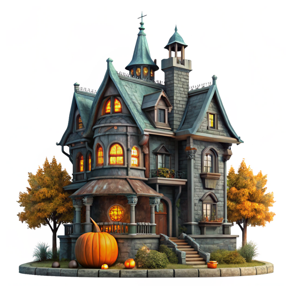 Halloween Display at the Spooky Gothic Mansion png
