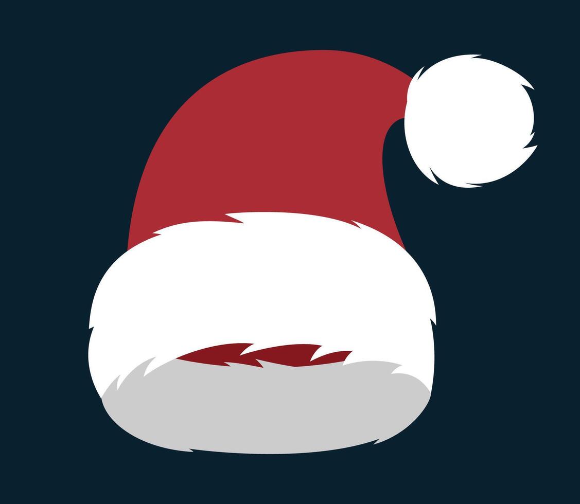 Santa claus red hat. Christmas element for design in flat style. vector