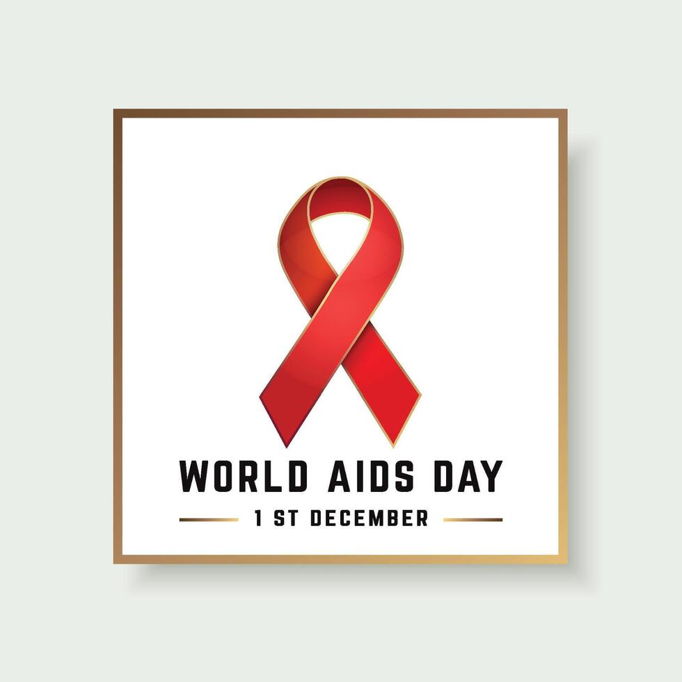 world aids day 1st december flyer design, world aids day poster with red ribbon, a poster for world aids day in front of a white background. vector