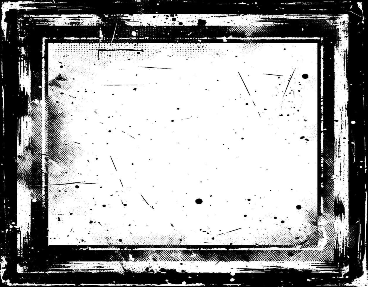 a black and white square frame with a white border, grunge frame border for your design, A square grunge frame, Vintage grunge border black and white square frame vector