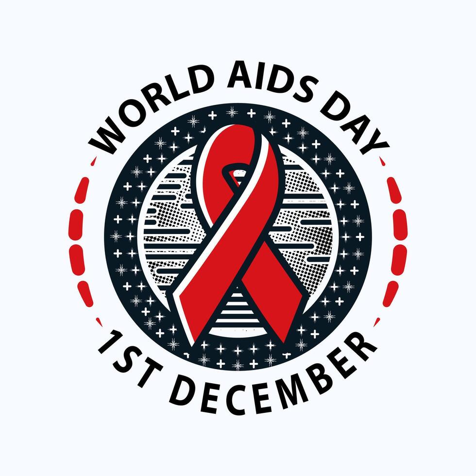 world aids day logo with red ribbon, world aids day logo with red and black stars, world aids day logo with red ribbon, a white background with a red circle that says world aids day. vector