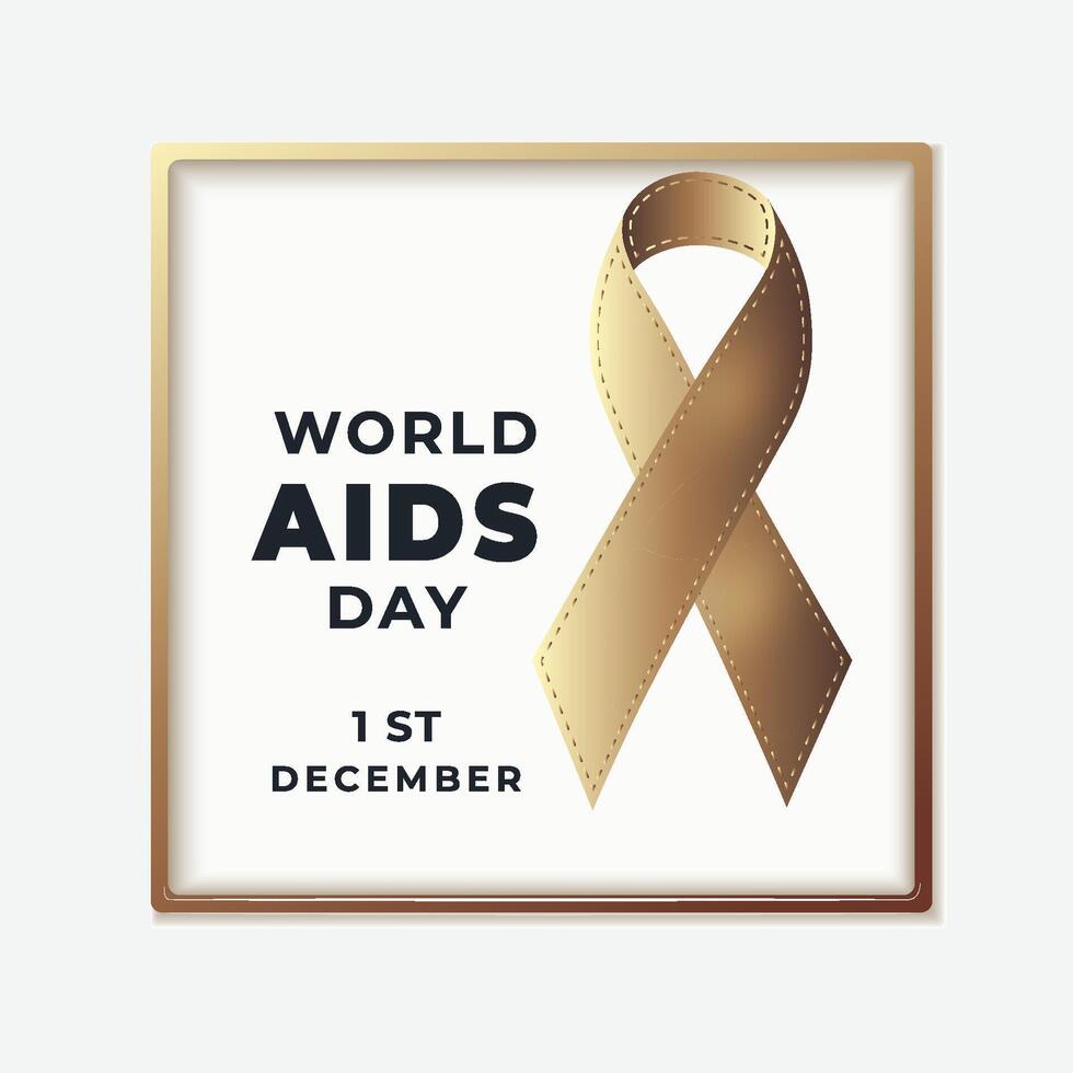 world aids day awareness ribbon on white background, world aids day 1st december template design with golden gradient colour, world health day design, a poster that says world aids day on it vector
