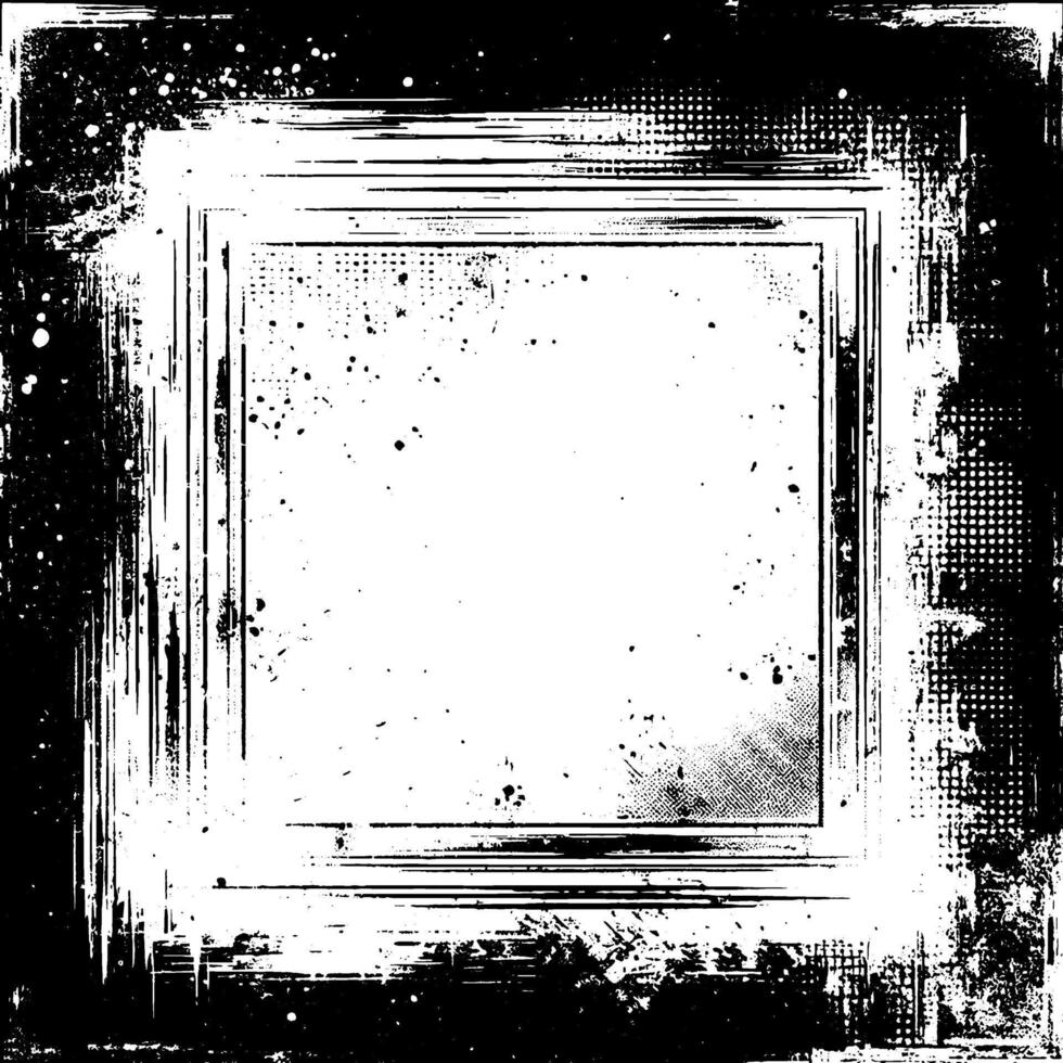 black Vintage grunge border black and white square frame with a white background, A square vintage photo frame, vector