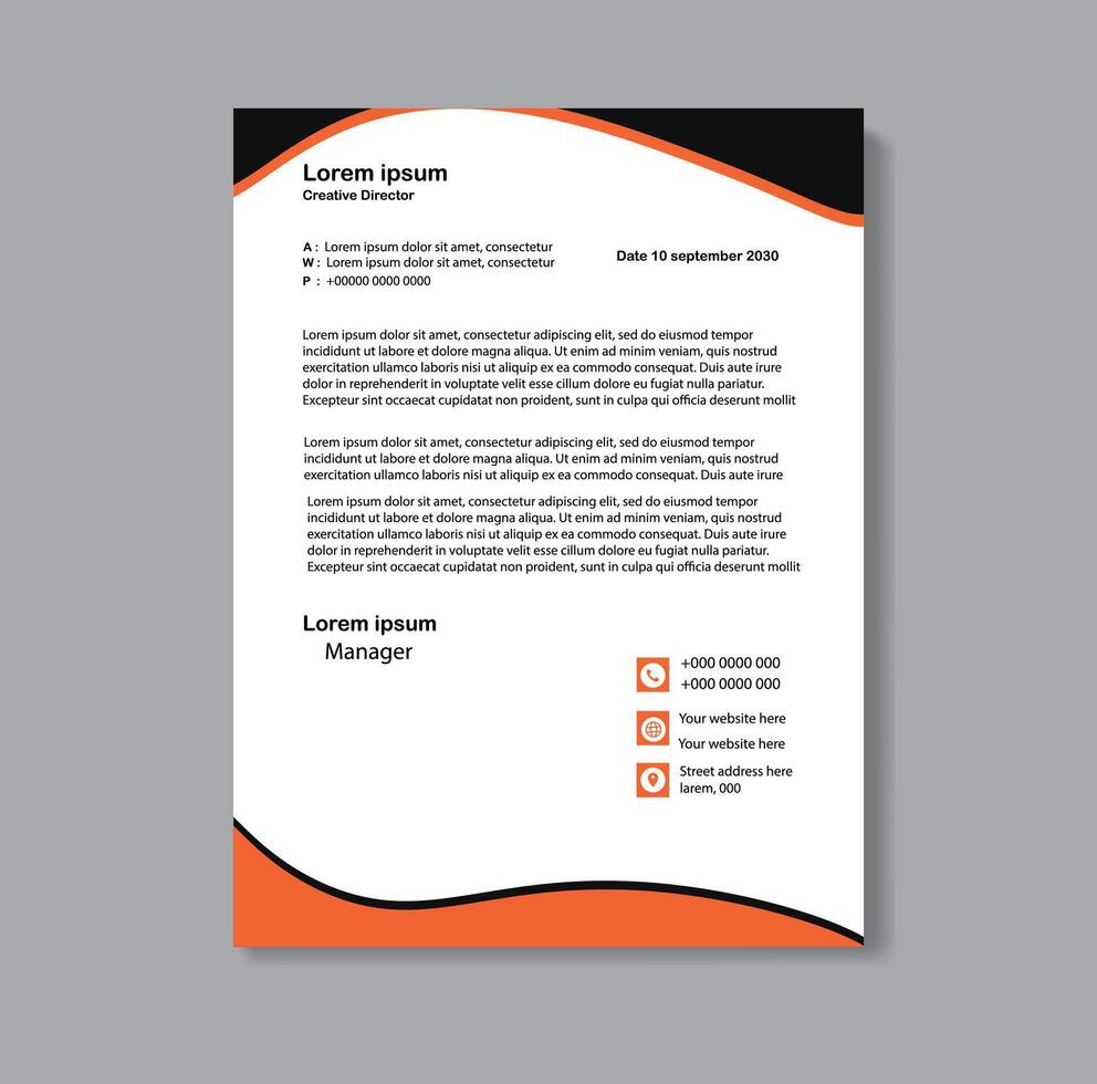 Professional letterhead template design for business project. Corporate letterhead document with company logo icon. Official letterhead layout with abstract geometric background. vector