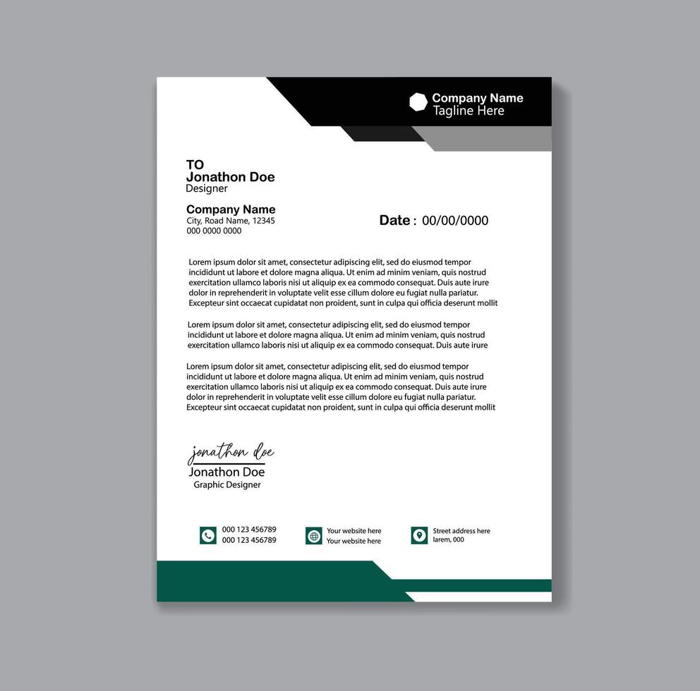 Minimalist concept business style letterhead template design. Professional modern letterhead template vector