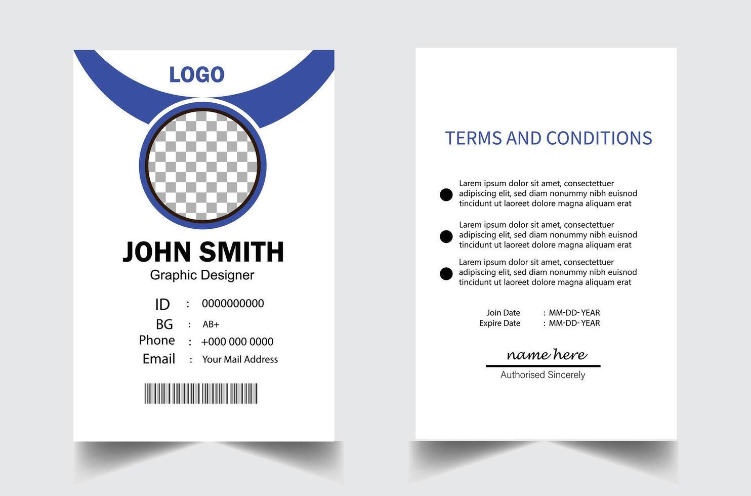 ID Card Design Template. vector