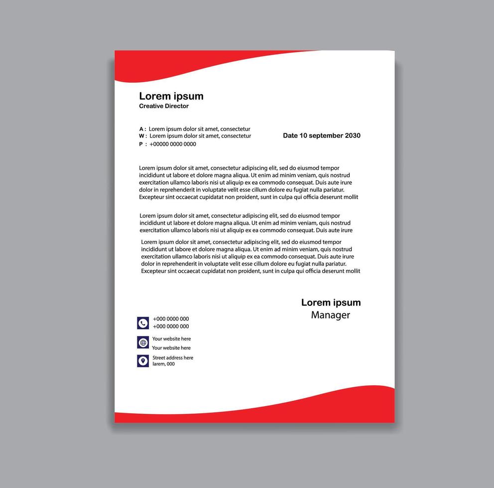 Modern corporate clean and professional business letterhead template design vector