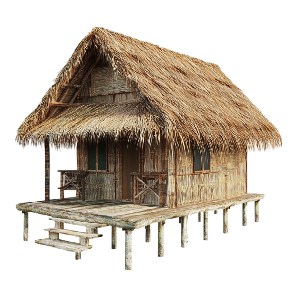 A small hut with a thatched roof png