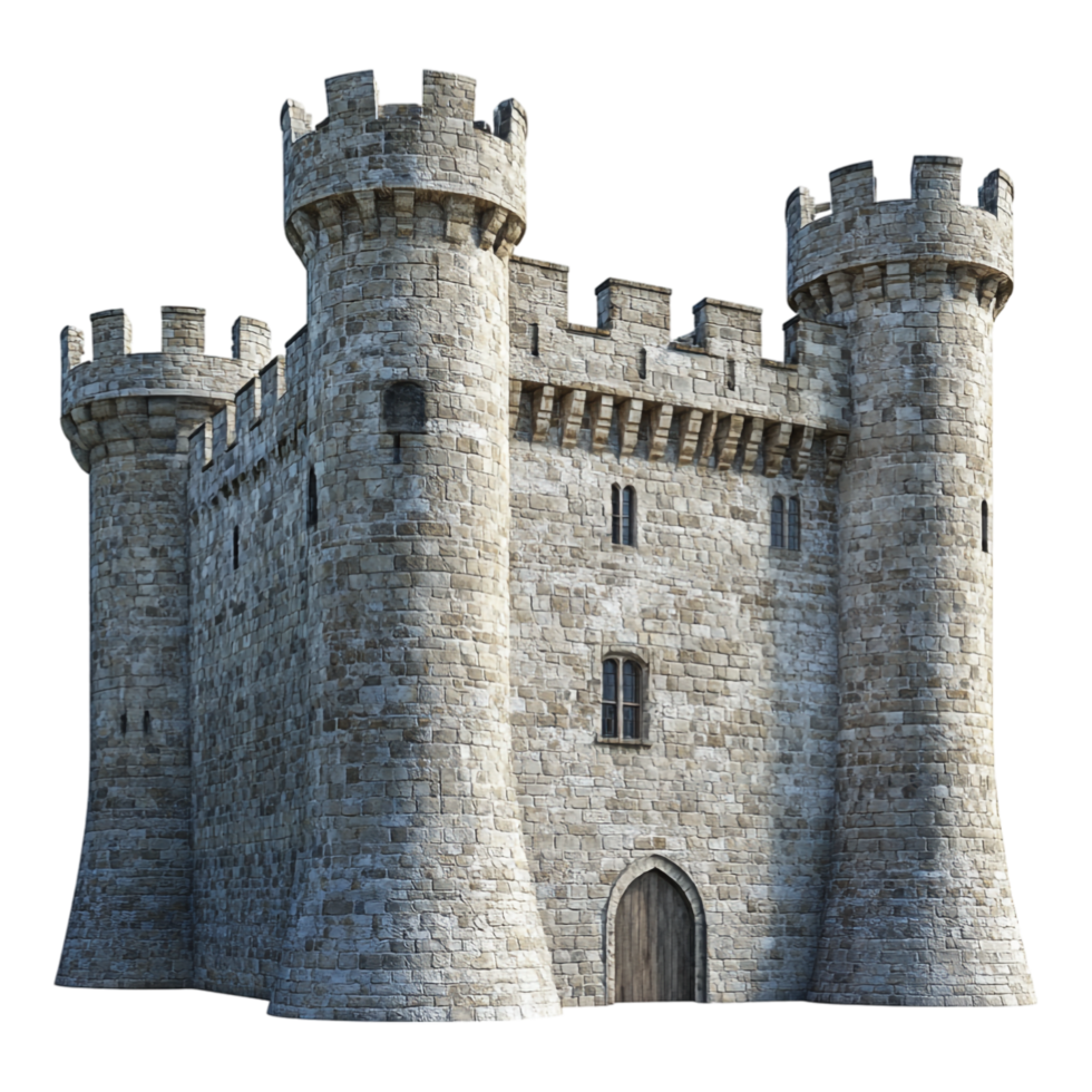 A castle with two towers and a door png