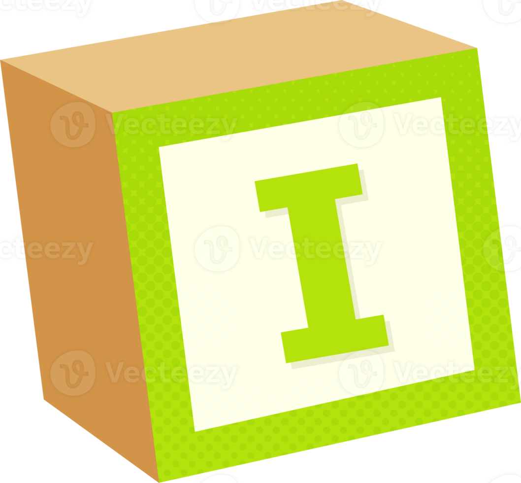A block with the letter i on it png