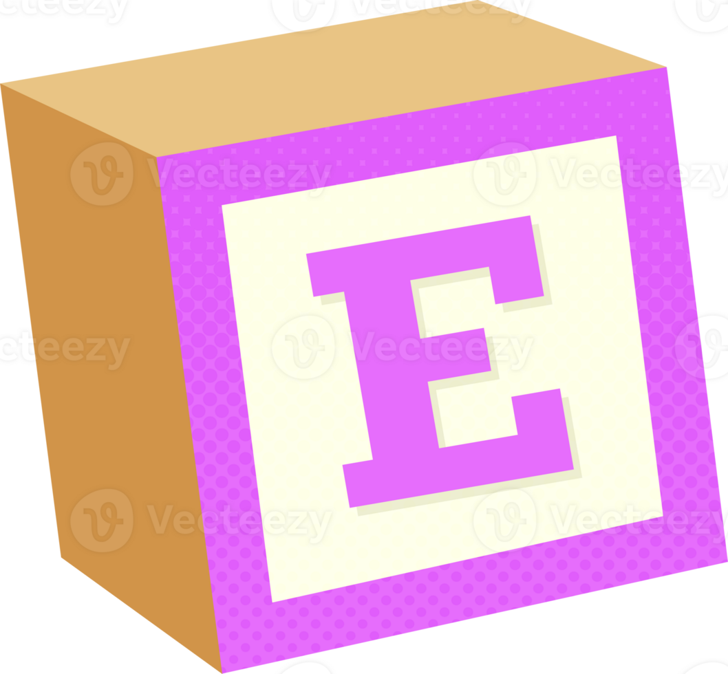 A block with the letter e on it png
