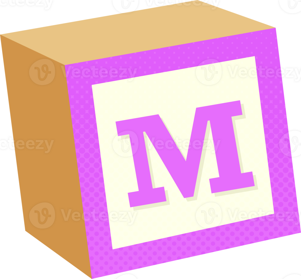 A block with the letter m on it png