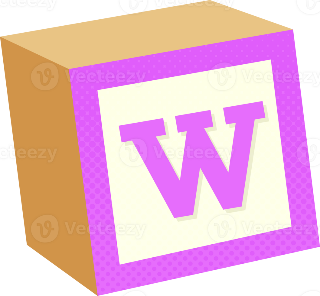 A block with the letter w on it png