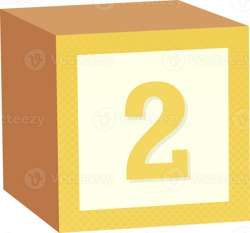 A yellow block with the number two on it png
