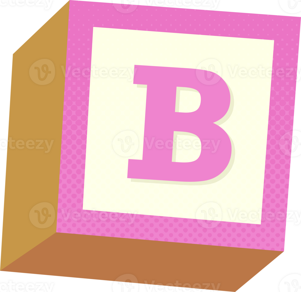 A pink block with the letter b on it png
