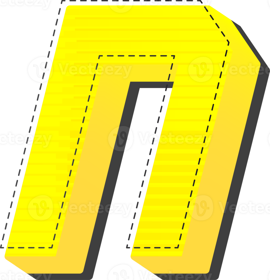 Letter N, Yellow 3D Tech Modern Alphabet png