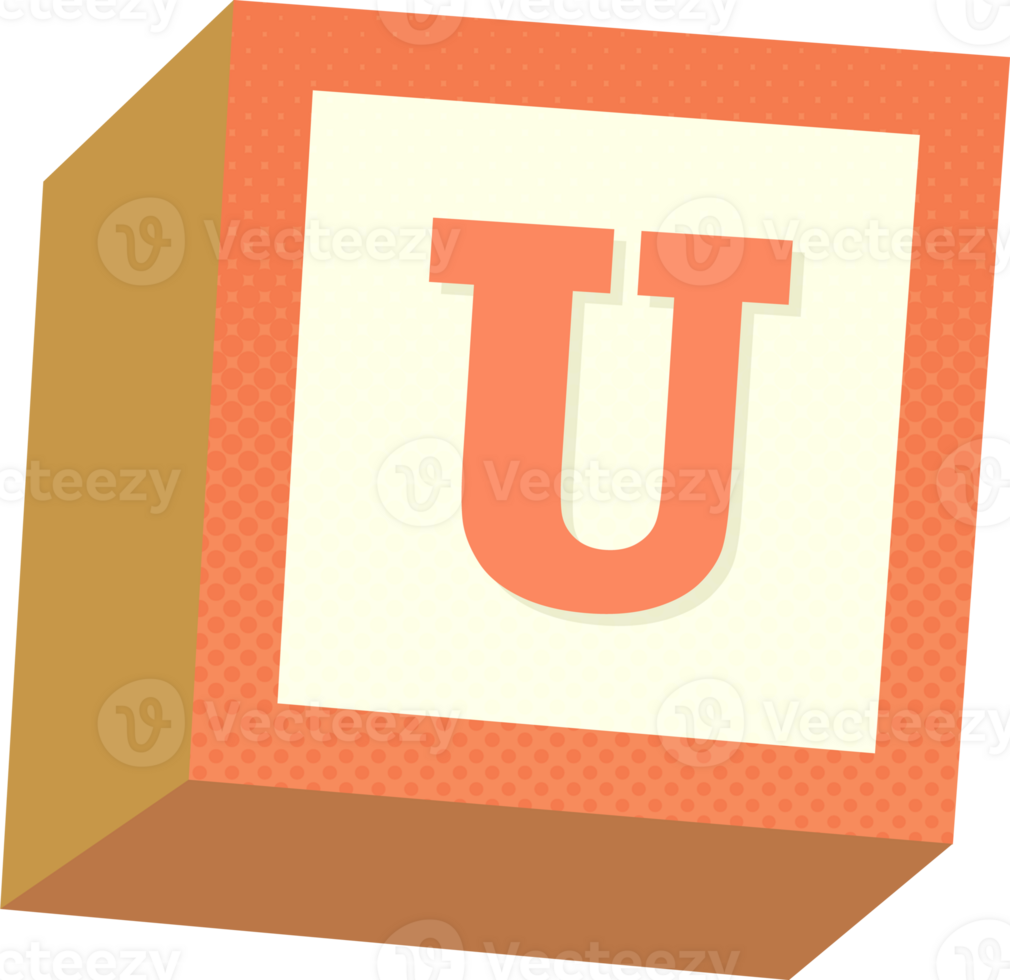 A block with the letter u on it png
