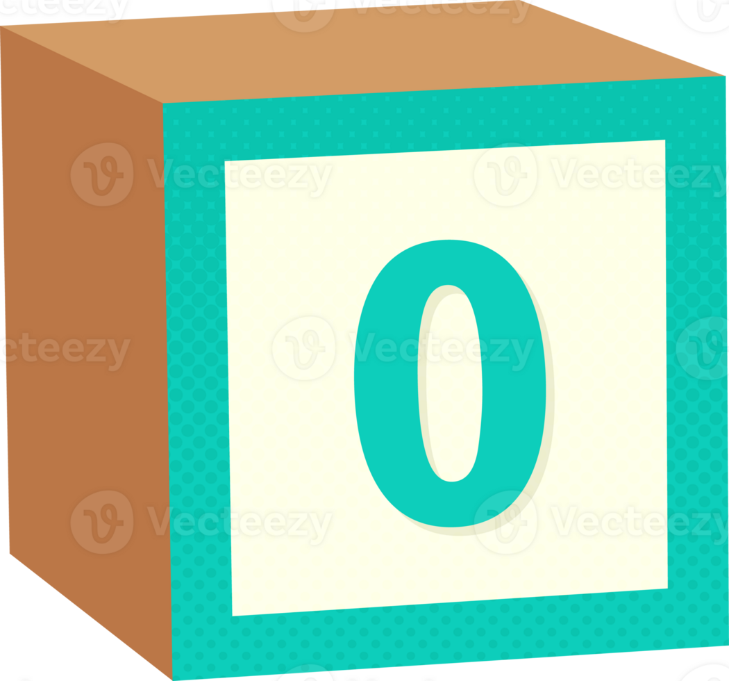 A block with the number 0 on it png