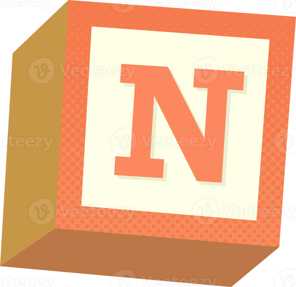 A block with the letter n on it png