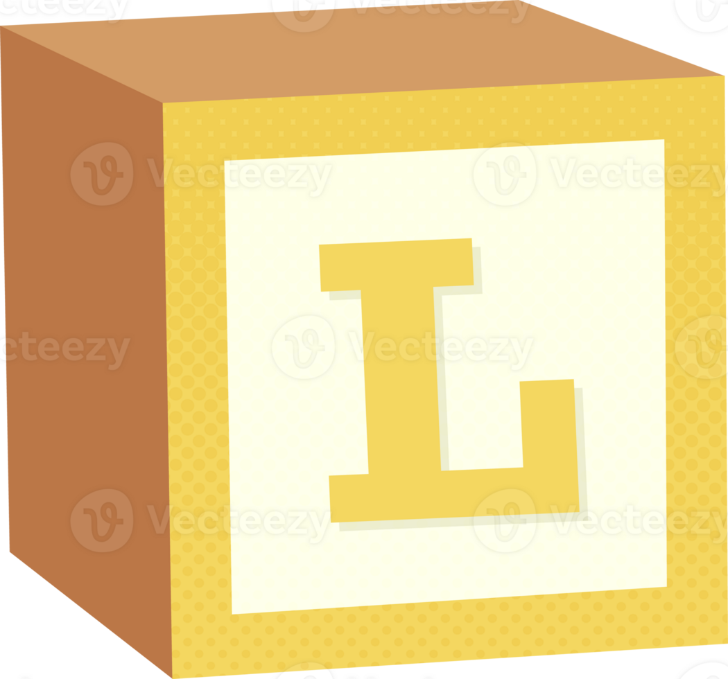 A block with the letter l on it png