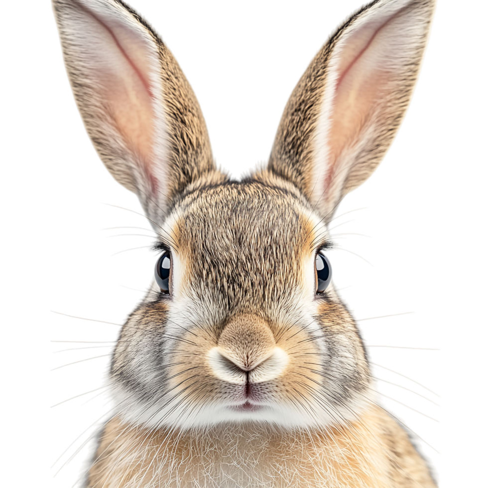 A close up of a rabbit's face png