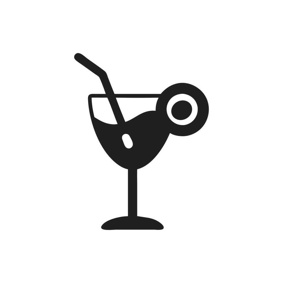 Martini glass icon with olive icon on white background vector