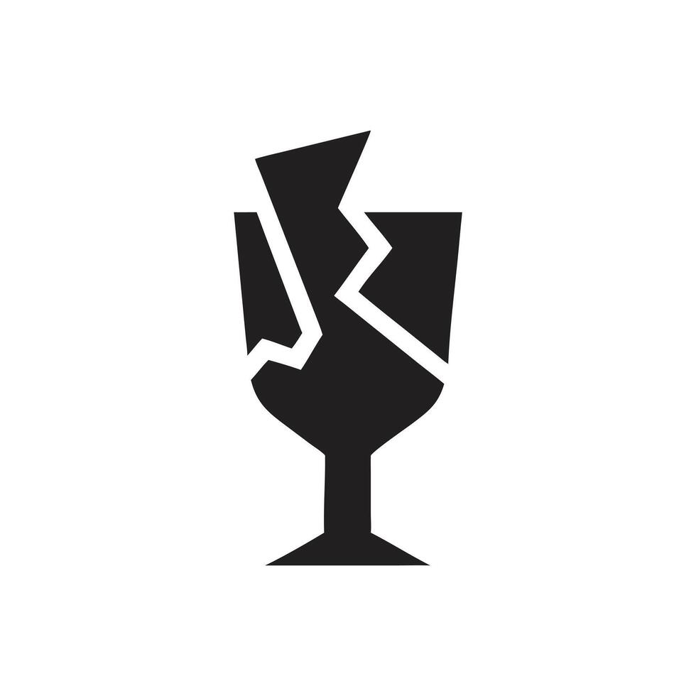 Broken Glass Icon on white background vector
