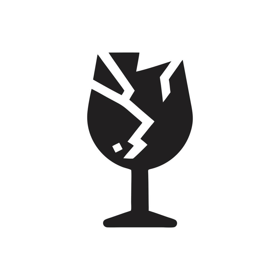 Broken Glass Icon on white background vector