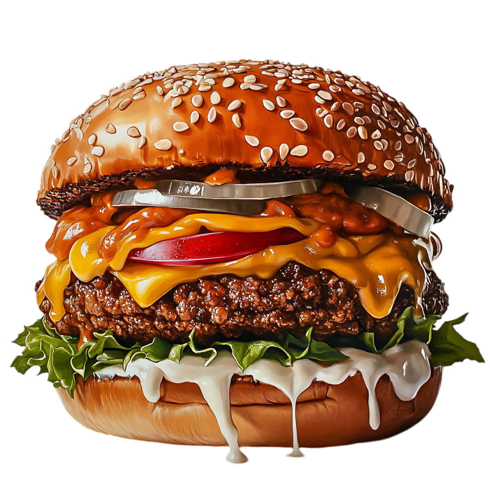 Double Zinger burger transparent png