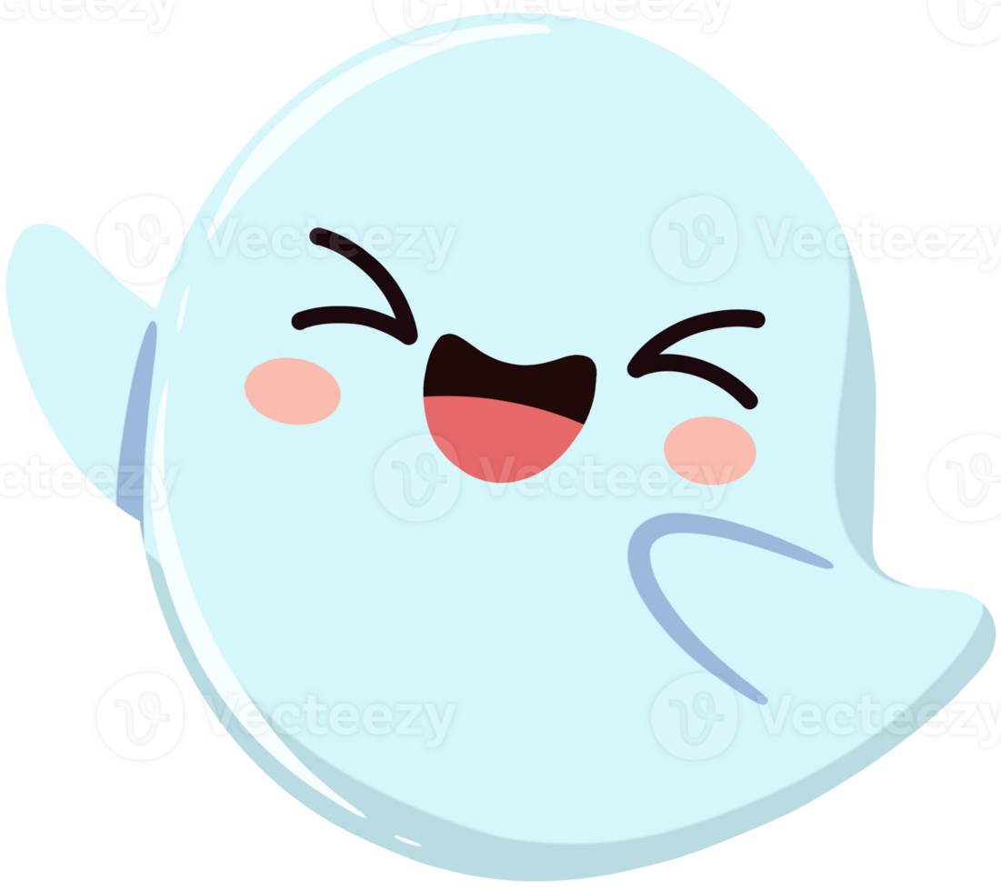 Cute smiling ghost ideal for Halloween decorations and party designs png